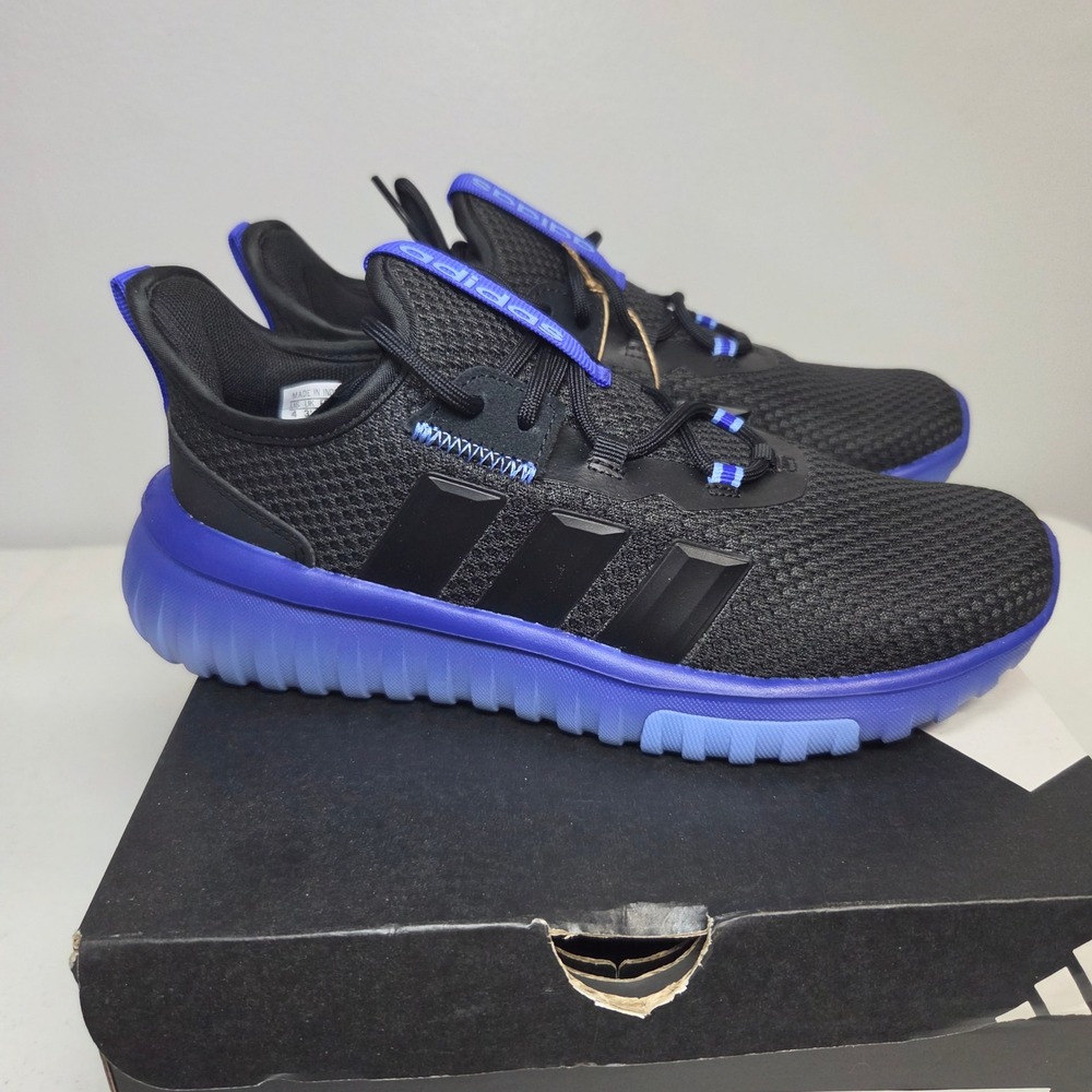 Adidas Kaptir 4.0 K Kids Sneakers Black Blue ID6837 Size 4 New with Box